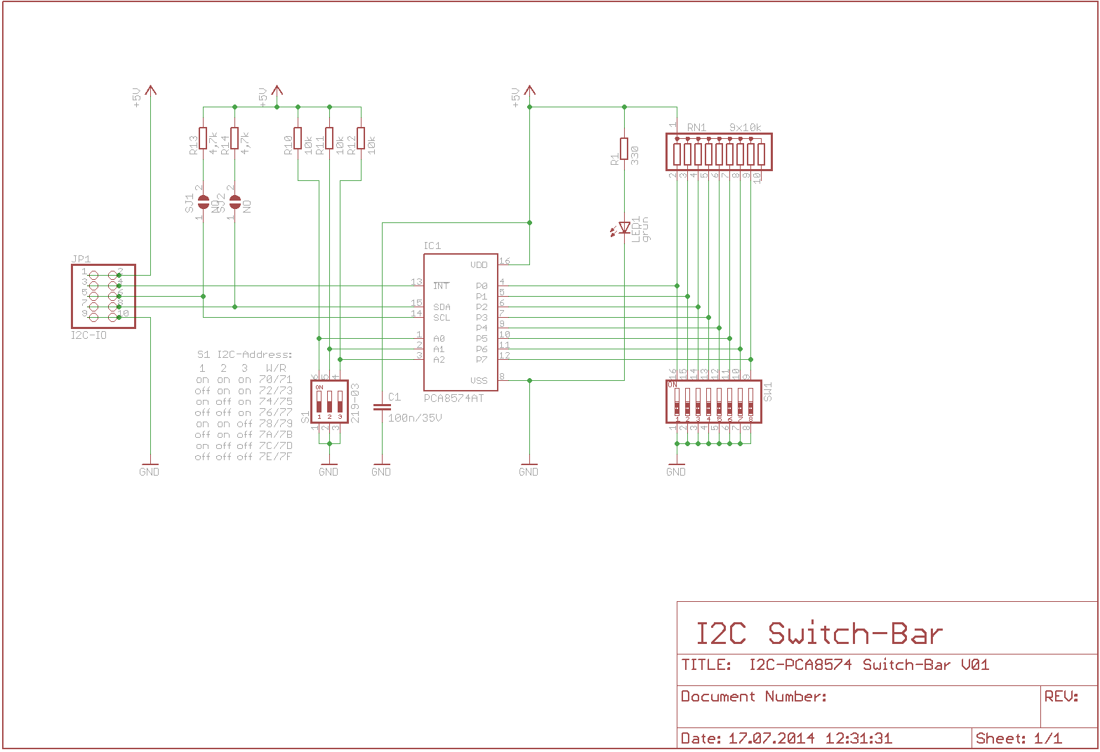 I2C-Bus Switch-Bar Schaltplan