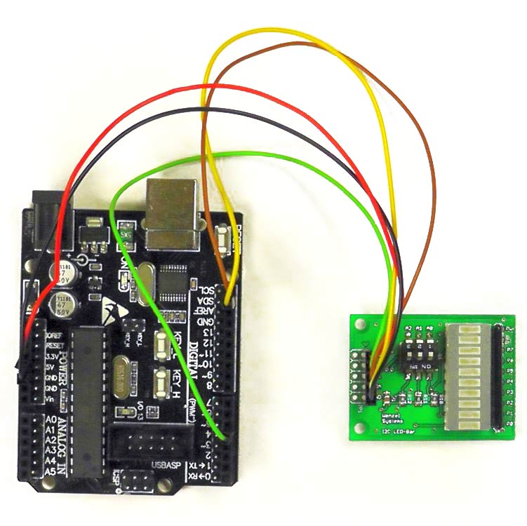 I2C LED-Bar mit Arduino-Clone